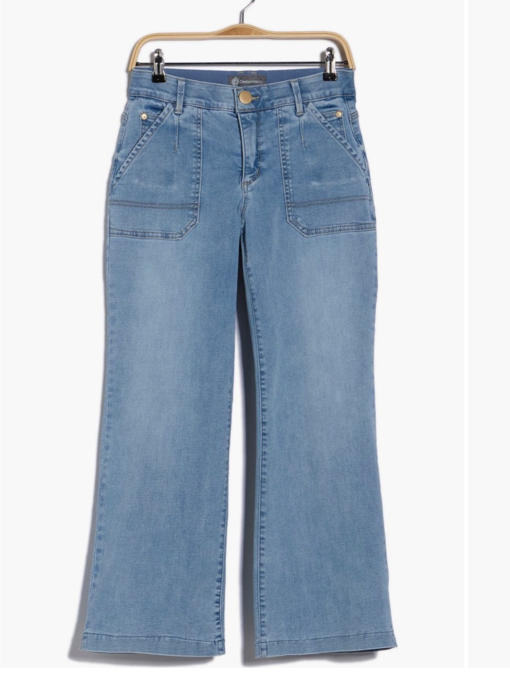 Democracy Porkchop Pocket Wide-Leg Jeans - Petite